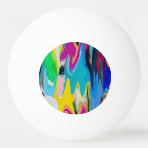 Balle De Ping Pong Abstrait coloré, aquarelle flou de mouvement.