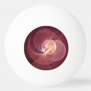 Balle De Ping Pong Abstrait Élégant Moderne Art Fractal Vin Rouge