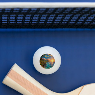 Balle De Ping Pong Affiche de voyage de la côte tropicale de Maui Haw