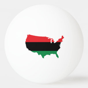 Balle De Ping Pong Afro-Américain _ Couleurs rouge, noir et vert