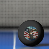 Balle De Ping Pong Aigle à drapeau américain (Filet)