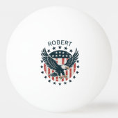 Balle De Ping Pong Aigle Américain Rétro Monogramme (Devant)