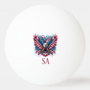 Balle De Ping Pong Aigle rouge blanc et bleu américain