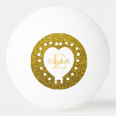 Balle De Ping Pong Ajouter Un Nom Monogramme Gold Parties scintillant (Dos)