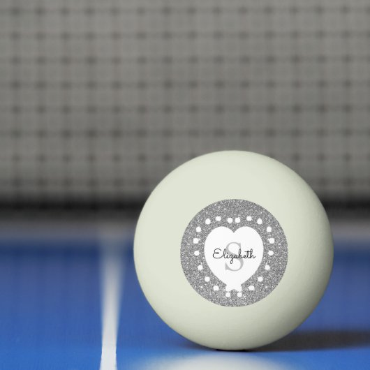 Balle De Ping Pong Ajouter Un Nom Monogramme Parties scintillant Arge (Filet)