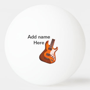 Balle De Ping Pong Ajoutez votre nom texte marron guitare acoustique 