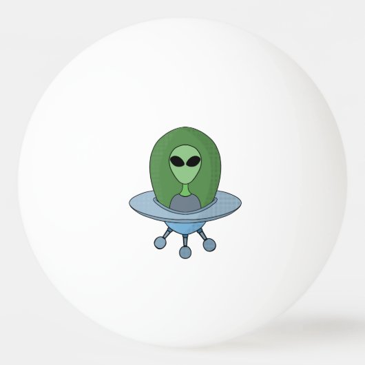 Balle De Ping Pong Alien dans son petit vaisseau spatial (Devant)
