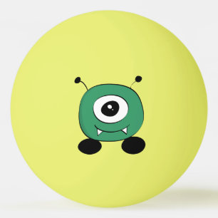 Balle De Ping Pong Alien vert drôle mignon
