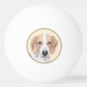 Balle De Ping Pong American Foxhound Painting - Joli art original chi