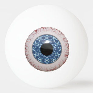 Balle De Ping Pong Amusant déplaisant bleu Eyeball design