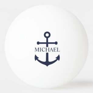 Balle De Ping Pong Ancre bleue marine Nom personnalisé