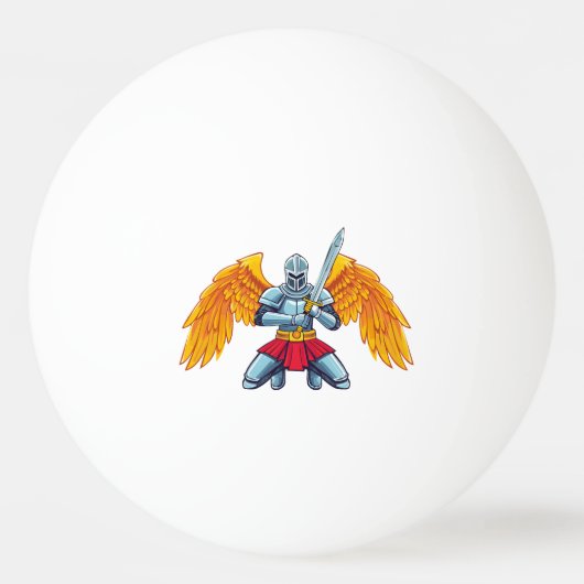 Balle De Ping Pong Ange avec grande épée (Devant)