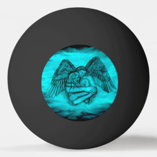Balle De Ping Pong Angel Eros en amour, design noir et vert