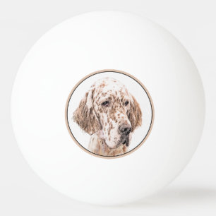 Balle De Ping Pong Anglais Setter Orange Belton Peinture Chien Art