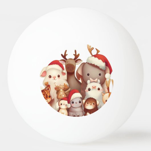Balle De Ping Pong Animaux de Noël (3) (Devant)