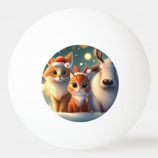 Balle De Ping Pong Animaux de Noël (5) (Devant)