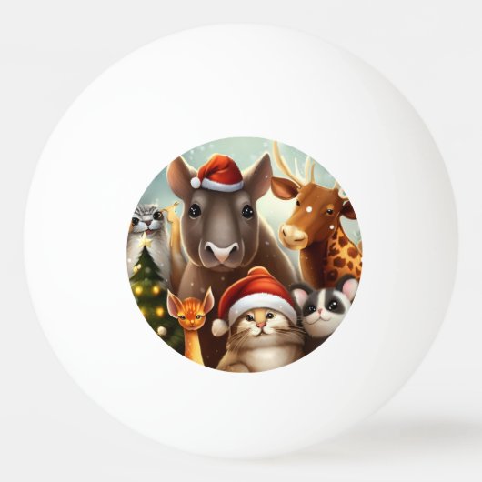 Balle De Ping Pong Animaux de Noël (6) (Devant)