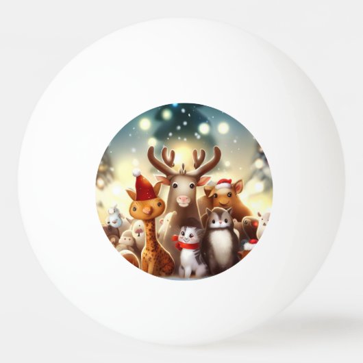 Balle De Ping Pong Animaux de Noël (7) (Devant)