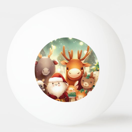 Balle De Ping Pong Animaux de Noël (8) (Devant)