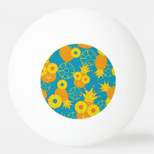 Balle De Ping Pong Anneaux d'ananas : Caricature de Doodle Vintage.