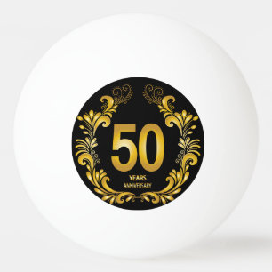 Balle De Ping Pong Anniversaire de la Parties scintillant d'or de 50