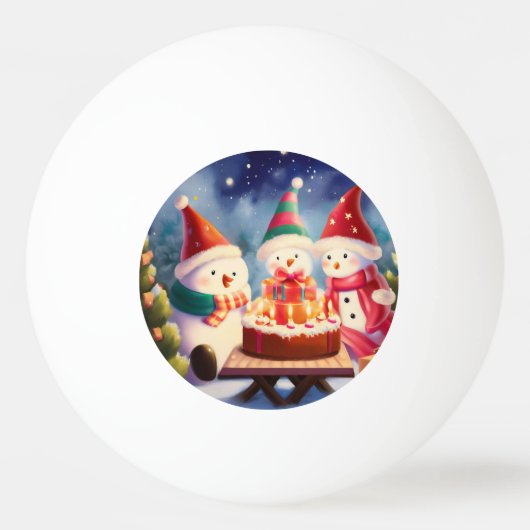 Balle De Ping Pong Anniversaire de Noël (10) (Devant)