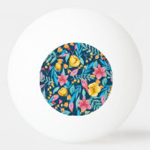 Balle De Ping Pong Aquarelle botanique : fleurs, ornement feuille. (Dos)