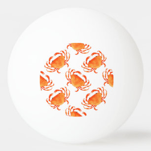 Balle De Ping Pong Aquarelle de crabe : Motif Arrière - plan blanc