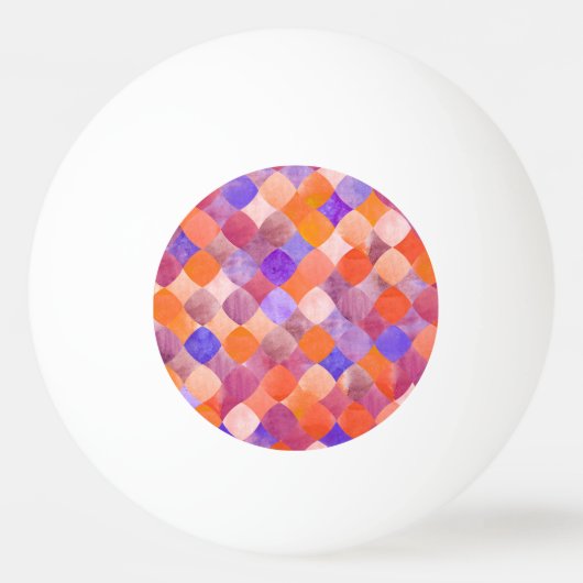 Balle De Ping Pong Aquarelle géométrique, écailles de poissons arabes (Devant)