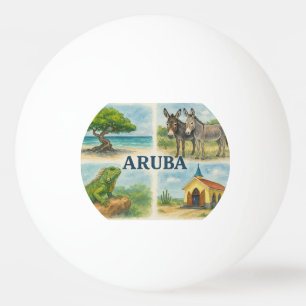 Balle De Ping Pong Aquarelle multi-vue d'Aruba