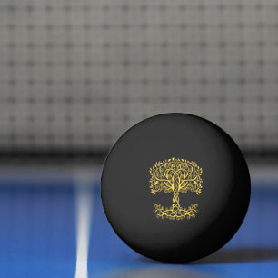 Balle De Ping Pong Arbre Celtique Jaune
