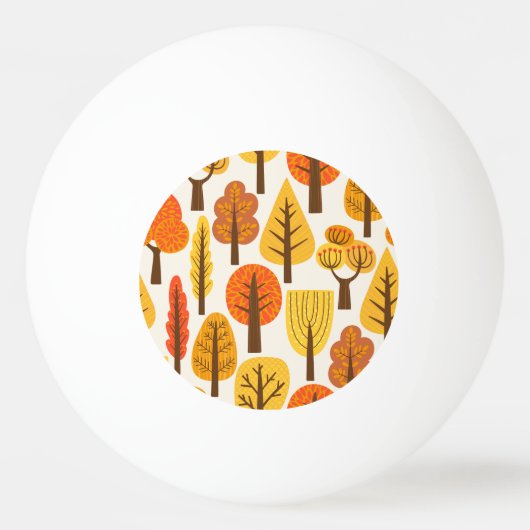 Balle De Ping Pong Arbres d'automne, motif sans soudure. (Devant)