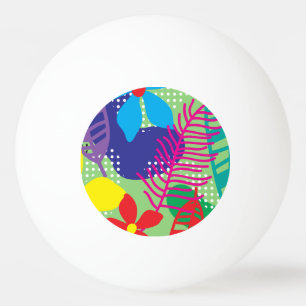 Balle De Ping Pong Arrière - plan coloré de fleurs