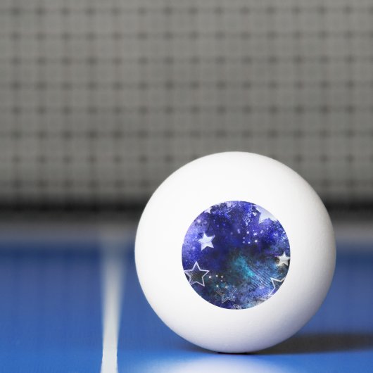 Balle De Ping Pong Arrière - plan spatial avec étoiles (Filet)