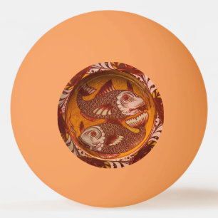 Balle De Ping Pong Arts et Artisanat de style William Morris Poisson