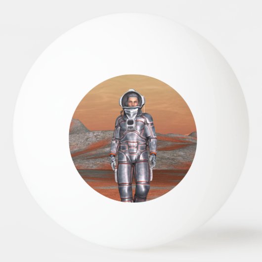 Balle De Ping Pong Astronaute Mars - Explorateur de l'espace sur une  (Devant)