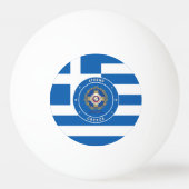 Balle De Ping Pong Athènes, Grèce Emblème & Drapeau (Devant)