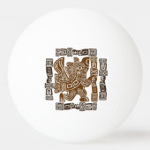 Balle De Ping Pong Aztec Eagle Guerrier Tribal Art antique (Devant)