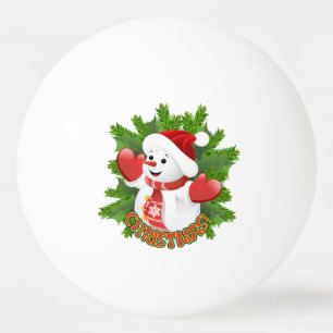 Balle De Ping Pong Baby Snowman avec ornement de flocons de neige en