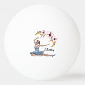 Balle De Ping Pong Ballerina en bleu Personal Rose Fleurs (Dos)