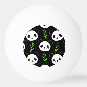 Balle De Ping Pong Bambou Motif Kawaii Panda En Blanc Noir