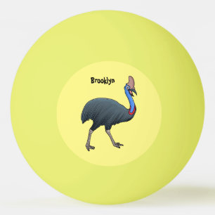 Balle De Ping Pong Bande dessinée d'oiseau joyeux
