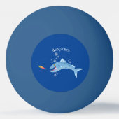Balle De Ping Pong Barracuda poisson affamé de la pêche dessin animé (Dos)