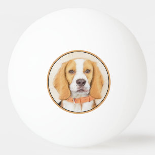 Balle De Ping Pong Beagle Hound Dog Peinture Animal Art original