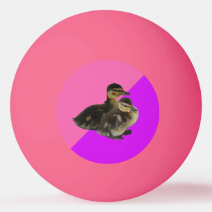 Balle De Ping Pong Bébé Canards sur framboise rose et sorbet pourpre