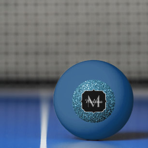 Balle De Ping Pong Bébé faux paillettes scintillantes bleu clair Mono