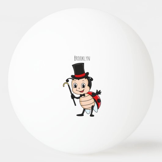 Balle De Ping Pong Bébé mignon avec chapeau et dessin animé de cravat (Devant)
