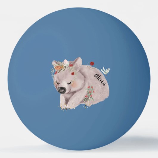 Balle De Ping Pong Bébé mignon Wombat Gold Speckle CustomPing Pong Ba (Dos)