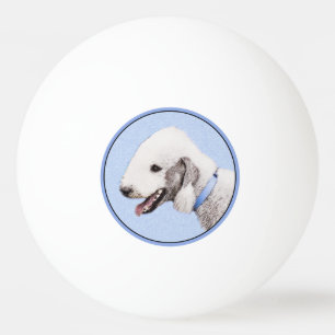 Balle De Ping Pong Bedlington Terrier Peinture - Art Chien original