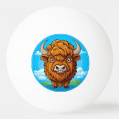 Balle De Ping Pong Bison de dessin animé mignon (Dos)